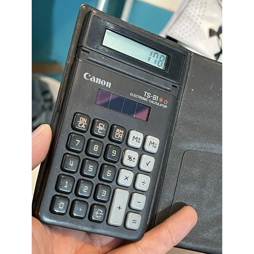 Vintage‎ CANON Tilt Display, Dual Power; Solar or Battery, TS-81 Calculator